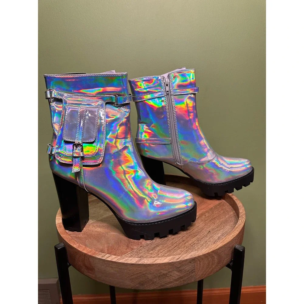 Yoki Elan Metallic Heeled Booties